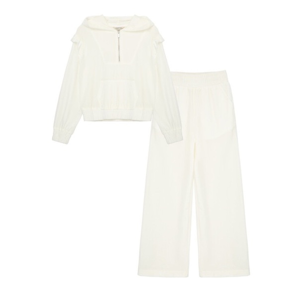 HABITUAL Girls Velour Hoodie & Knit Pant Tracksuit/ Coverup set - Picture 1 of 11